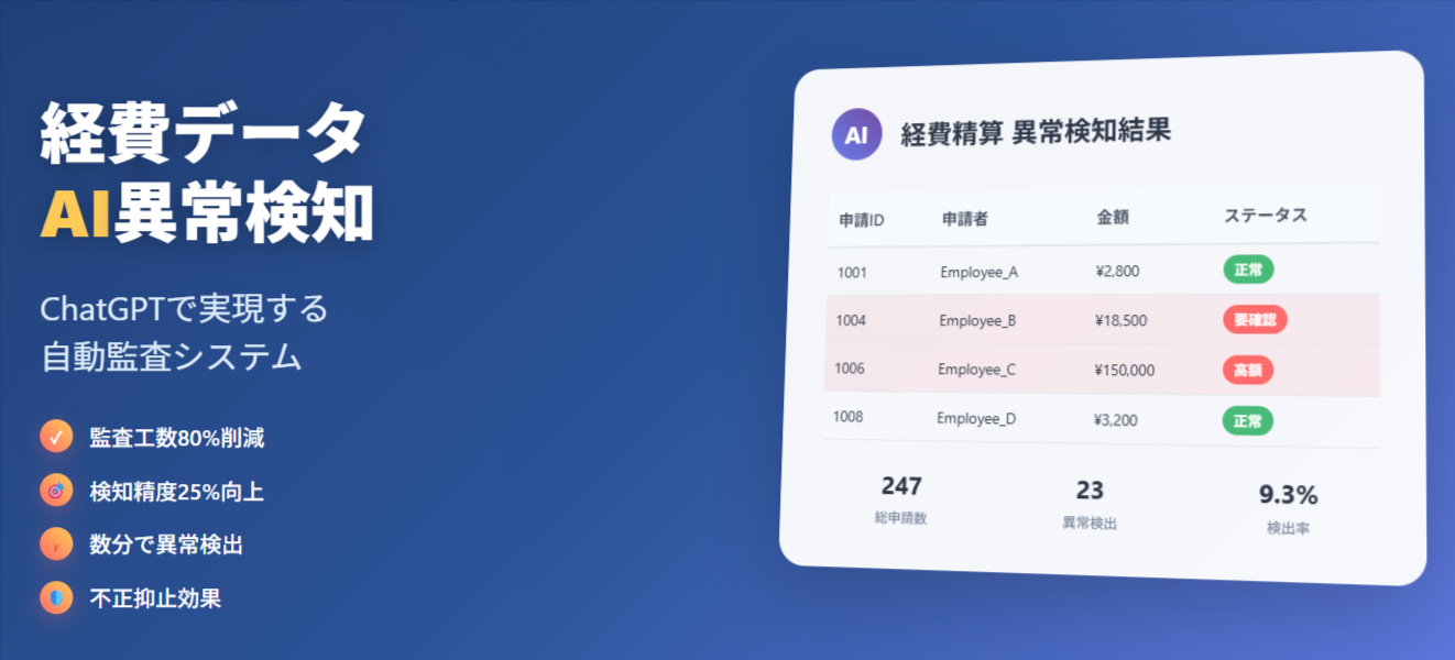 経費データをChatGPTで分析し、不正や入力ミスの可能性がある項目を異常検知する方法